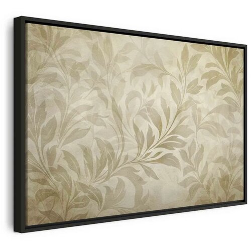  Slika - Botanical Motif with Leaves and Vines in Sand Colors 120x80 U crnom drvenom okviru Cene