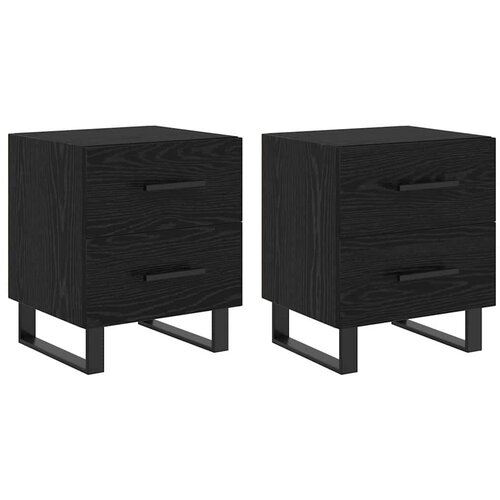  Noćni Ormari s ladicama 2 pcs Crni hrast 40 x 35 x 47.5 cm Slike