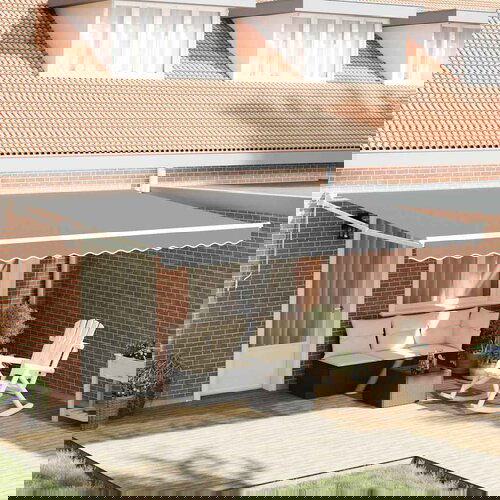 vidaXL Senčnik Bela 5 x 3 m Kovina Cene