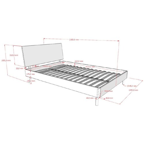 Vipack Zakonska postelja iz masivnega hrasta z letvenim dnom 140x200 cm v naravni barvi Forrest &amp;ndash; Slike