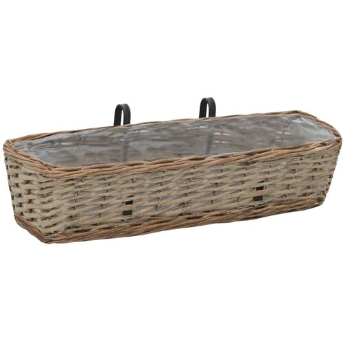 Maison Chic Balkonsko cvetlično korito - Cvetlični Lonec 2 kosa pleteno s PE obrobo 60 cm, (21790181) Cene
