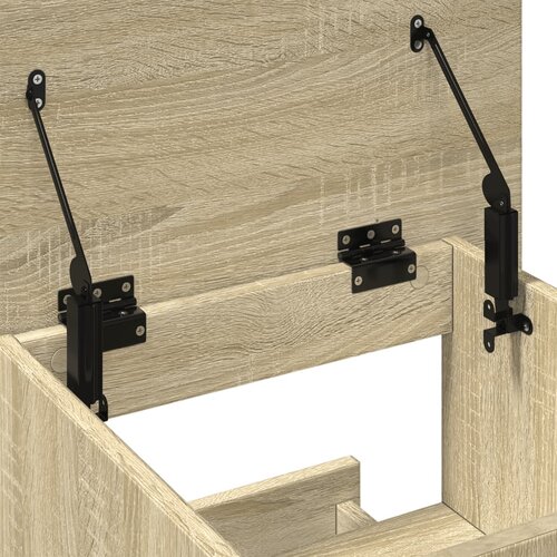  Govornica s kotačima i ladicom boja hrasta 55x55x107 cm drvena Slike