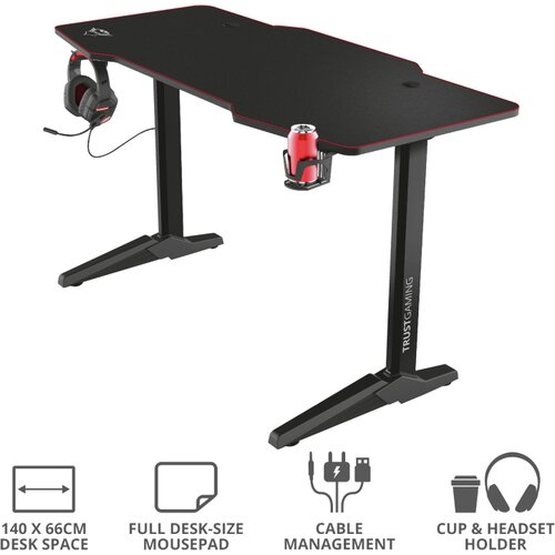 Trust GXT 1175 Imperius XL sto XL gaming sto sa podlogom za miš na cijeloj površini Cijene