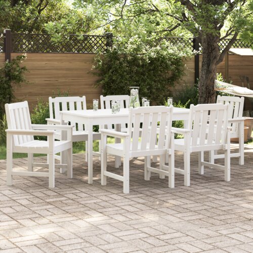 vidaXL vrtni jedilni stoli 6 kosov bela 65.5x55.5x88 cm HDPE Cene