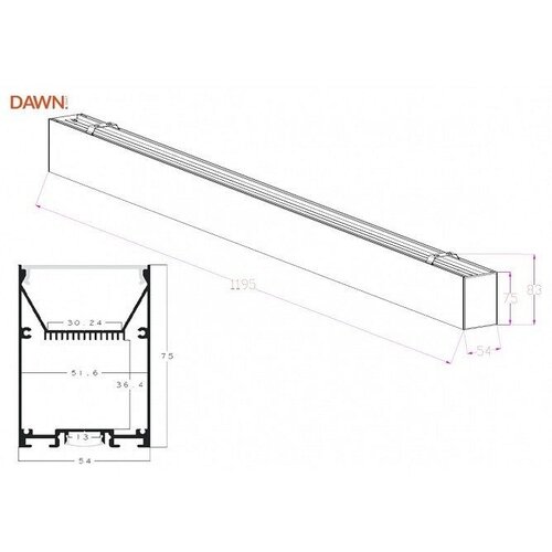 Bb Link VISILICA ZA KANCELARIJE LED 40W NW 4000K 120cm LT-T 020 B CRNA Slike