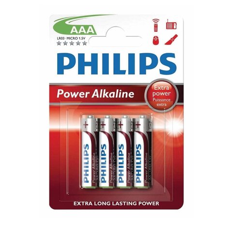 Philips baterija power alkaline AAA-R03, 4 kosi Slike