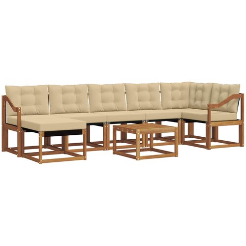  Set vanjskih sofa 8 kom. Prirodna i bež Slike