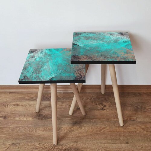 HANAH HOME 2SHP57 - turquoise turquoisegreymink nesting table (2 pieces) Slike