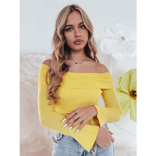 DStreet Sweter damski one size z odkrytymi ramionami SHOWIT żółty Cene