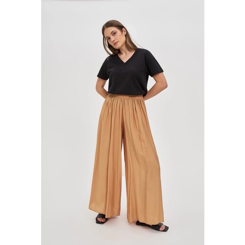 Marisse Beige Viscose Wide-Leg Trousers Slike
