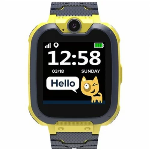 Canyon Kids smartwatch, 1.54 inch colorful screen, Camera 0.3MP, Mirco SIM card, 32+32MB, GSM(850/900/1800/1900MHz), 7 games inside, 380mAh battery, compatibility with iOS and android, Yellow, host: 54*42.6*13.6mm, strap: 230*20mm, 45g
