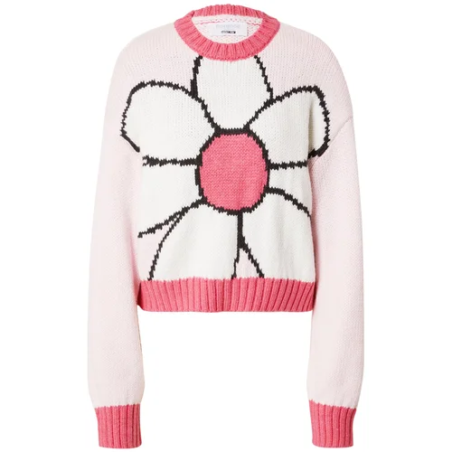 florence by mills exclusive for ABOUT YOU Pulover 'Cyprine' roza / pastelno roza / črna / bela