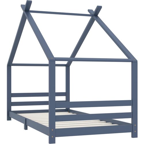Maison Chic Otroška postelja - Otroški ležaj - Otroški posteljni okvir siv iz trdne borovine 90x200 cm, (21698353) Cene