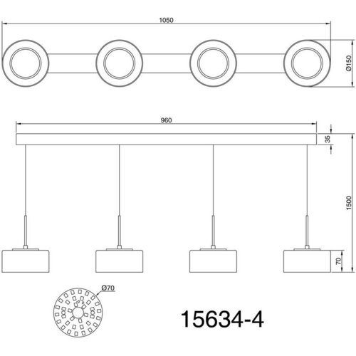 Globo 15634-4 - LED luster na sajli FOGSY 4xLED/8W/230V Slike