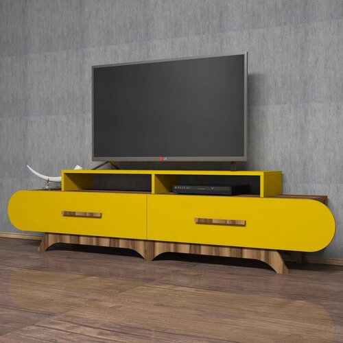 Hanah home Flora - Walnut, Yellow WalnutYellow TV Stand Slike