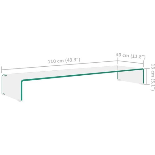 VidaXL Stalak za TV /Monitor Prozirno Staklo 110x30x13 cm Slike