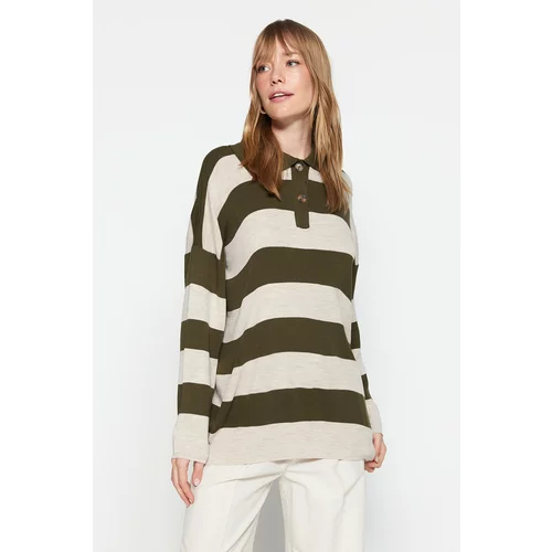 Trendyol Sweater - Khaki - Relaxed fit