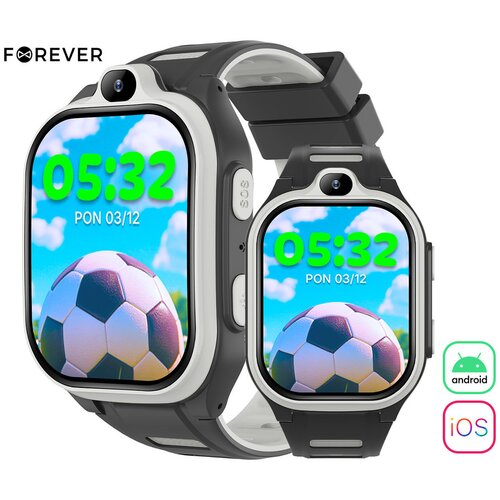 Forever pametna ura boost KW-530, črna, 4G lte, android, ips zaslon, ai funkcije, gps+wifi+lbs, video klici, sos, app, IP67, (5000088865) Slike