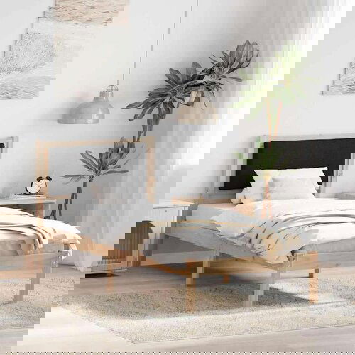  Okvir za krevet Crna 80 x 190 cm Čvrsto borovo drvo Slike