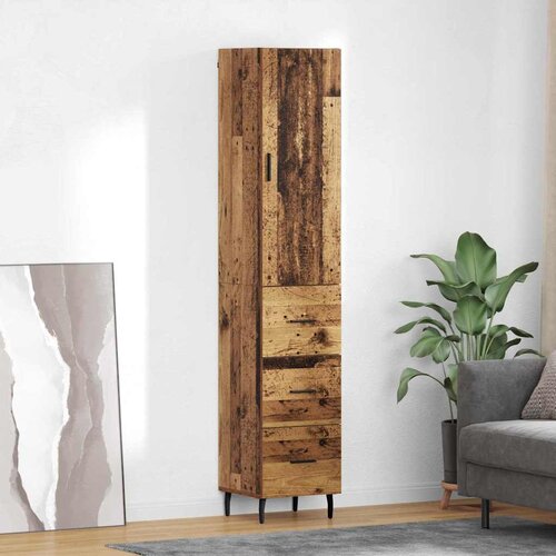 vidaXL Highboard Staro drvo 34,5 x 34 x 180 cm Konstruirano drvo Cene