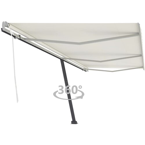 VidaXL Samostojeća tenda na ručno uvlačenje 600 x 300 cm krem Slike