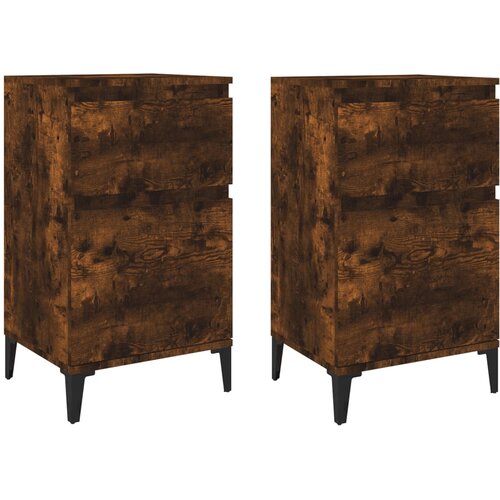 Maison Chic Dvo delni komplet Nočne omarice - Nočne mize dimljen hrast 40x35x70 cm, (21688644) Slike