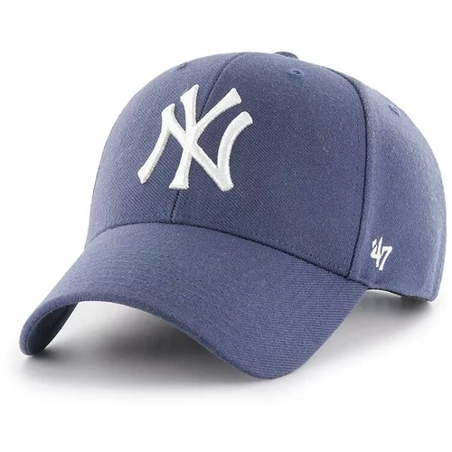 47 Brand Kapa sa šiltom s dodatkom vune MLB New York Yankees boja: ljubičasta, s aplikacijom