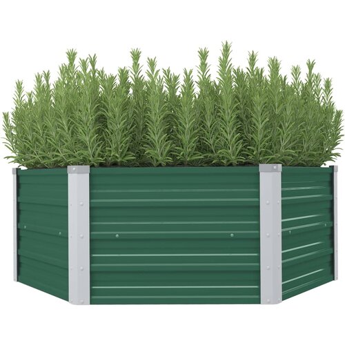 vidaXL Povišena vrtna gredica 129 x 129 x 46 cm pocinčani čelik zelena Cijene