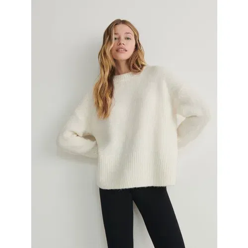 Reserved pulover iz mešanice alpaka volne - ebenovina