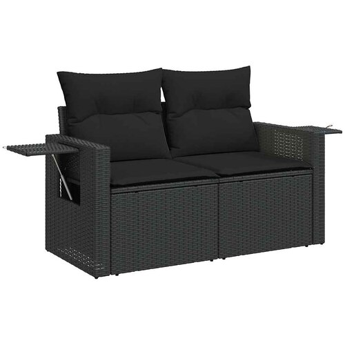  8-dijelni set vrtnih sofa od poliratana s jastucima crni Crna 85 x 62 x 69 cm Slike