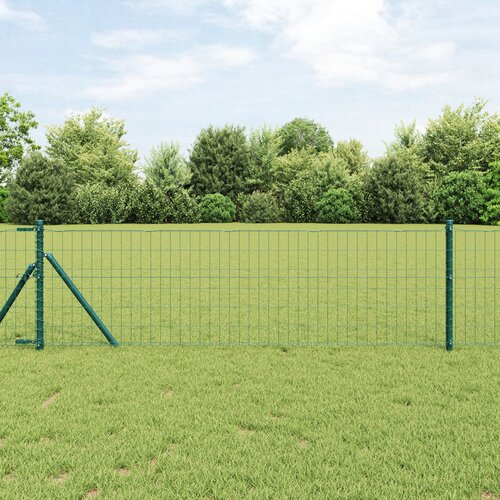 vidaXL Evropska ograja Zelena 0,6x10 m Jeklo Cene