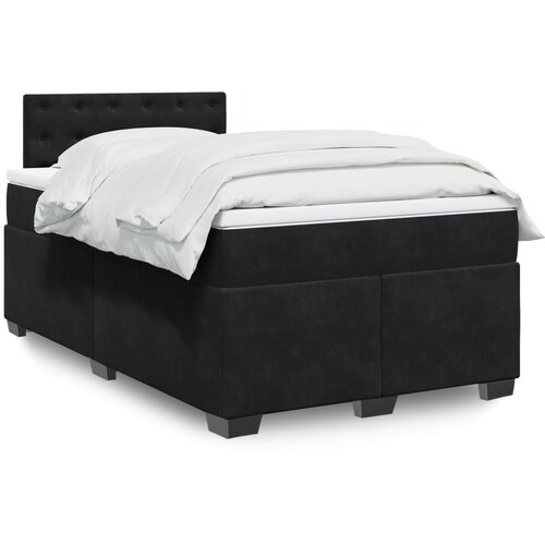 vidaXL Box spring postelja z vzmetnico črna 120x200 cm žamet Cene