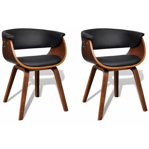  Jedilni stoli 2 kosa ukrivljen les in umetno usnje, (20700101)