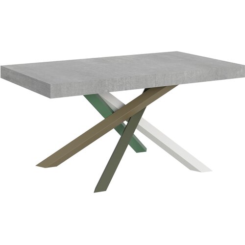 Itamoby   Volantis (90x160/264 cm) - siva, barva nog: bela, zelena - raztegljiva jedilna miza, (20842402) Cene