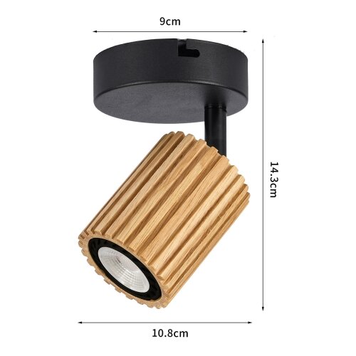  Brilagi - Zidno spot svetlo MODERN WOOD 1xGU10/8W/230V drvo/crna Slike