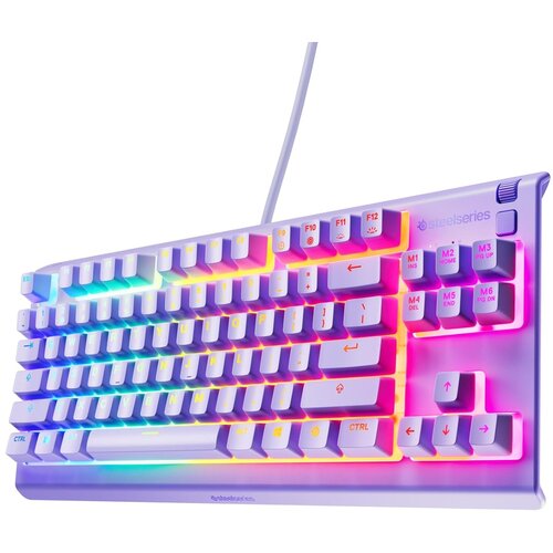 Steel Series Apex 3 TKL RGB igralna tipkovnica vijolične barve z US postavitvijo QWERTY Slike