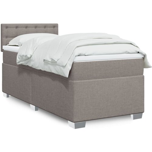  The Living Store Box spring postelja z vzmetnico taupe 90x200 cm blago - Box Spring Postelja, (21496961) Slike