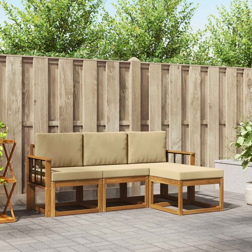  Set vanjskih sofa 4 kom. Prirodna i bež Cene