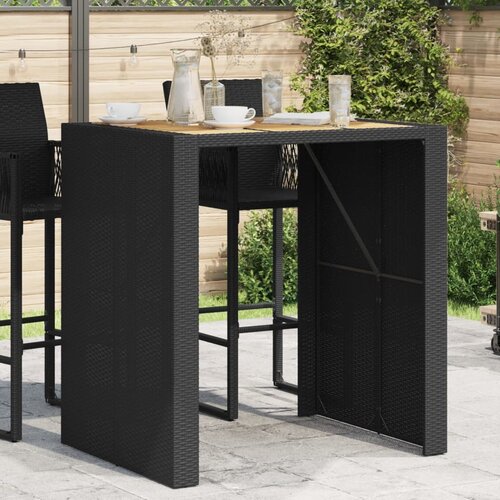  Vrtni barski stol s drvenom pločom crni 105x80x110 cm poliratan Cene