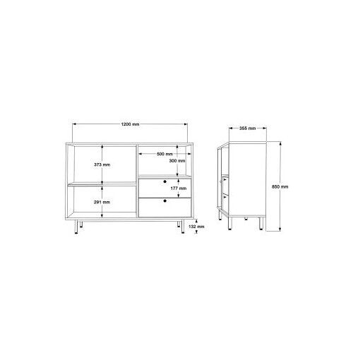 Hanah home Komoda RE2-SW, 120x85x35,5 cm, Bijela Slike