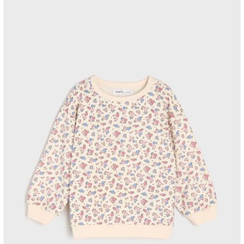 Sinsay Pamučna crewneck majica s cvjetnim motivom Slike