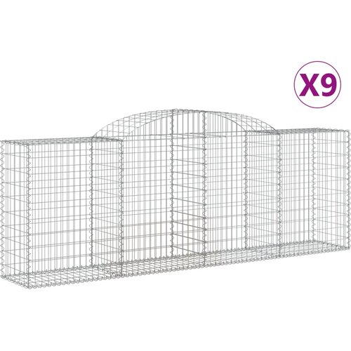  Lučne gabionske ko&amp;scaron;are 9 kom 300x50x100/120cm pocinčano željezo Slike