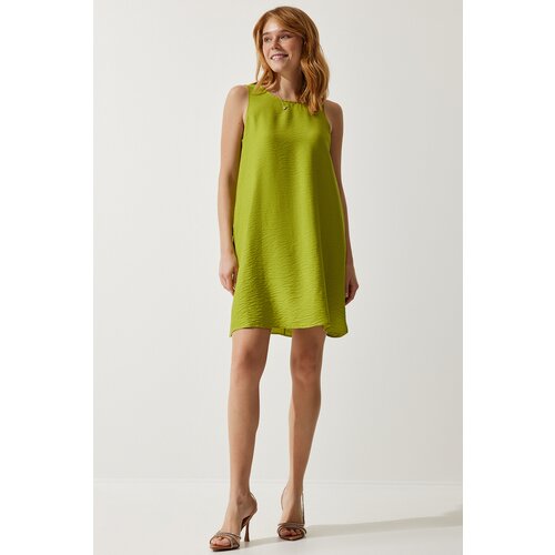  Women's Peanut Green Sleeveless Linen Viscose A-Line Dress Cijene