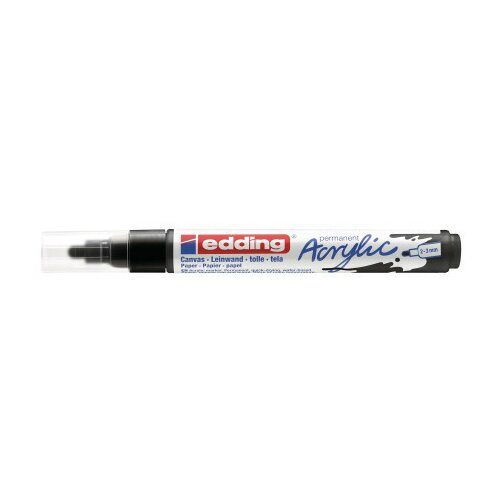 Edding akrilni marker E-5100 medium 2-3mm obli vrh crna ( 12MA51B ) Slike