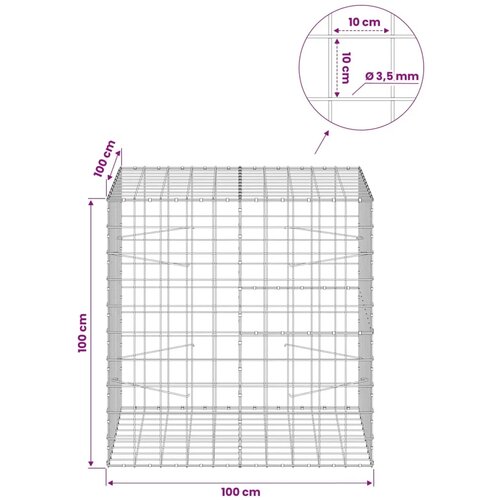  Gabion s žicom debljine 3 5 mm i mrežom 10x10 cm 100x100x100 cm - 100 cm 100 cm 100 cm Slike