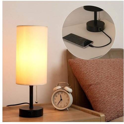 Brilagi - Stona lampa sa USB portom TABLON 1xE27/25W/230V crna/krem Cene