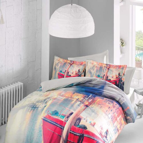  posteljina za francuski ležaj 3D saten D2, 200x220cm, šarena Cene