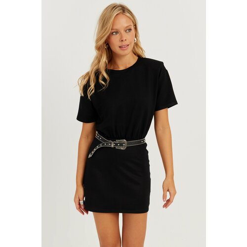 Cool & Sexy Women's Black Waistband Mini Dress GC157 Slike
