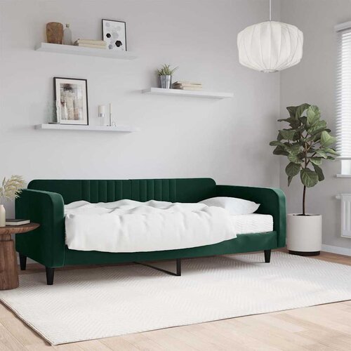  Dnevni krevet s madracem tamnozeleni 100 x 200 cm bar&amp;scaron;unasti Slike