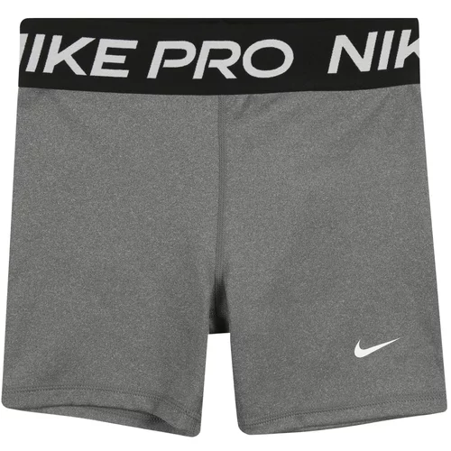 Nike Športne hlače pegasto siva / črna / bela